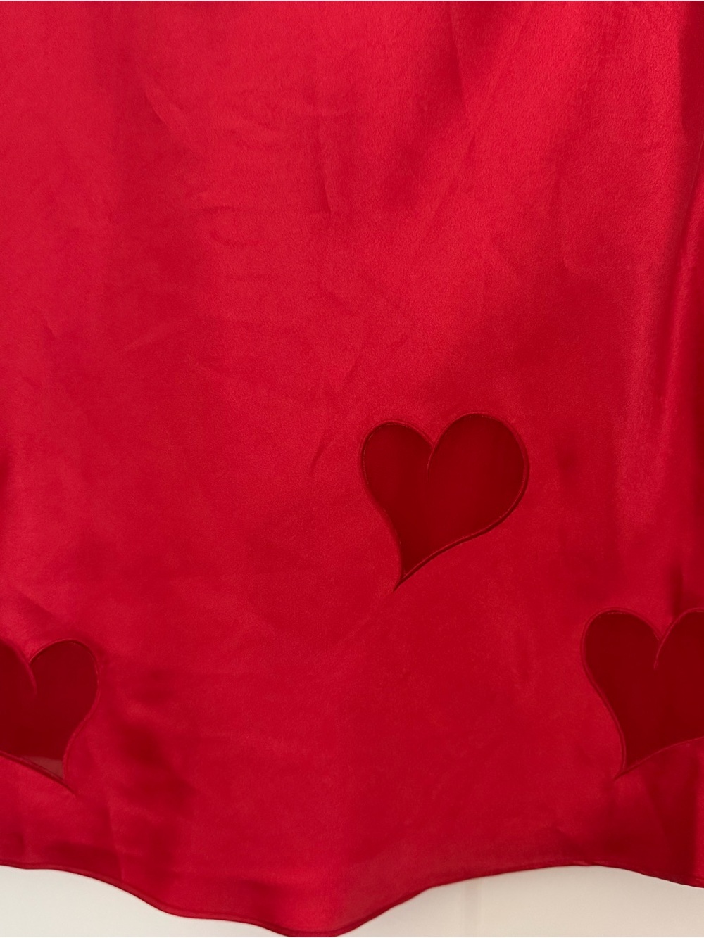kathy ireland Red Satin Chemise with Heart Accents - Picture 5 of 15